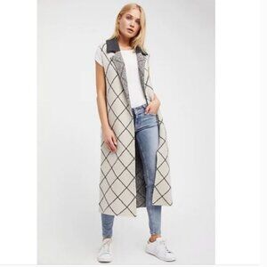 Free People Girl’s Best Friend Quilt Pattern Duster Cardigan S